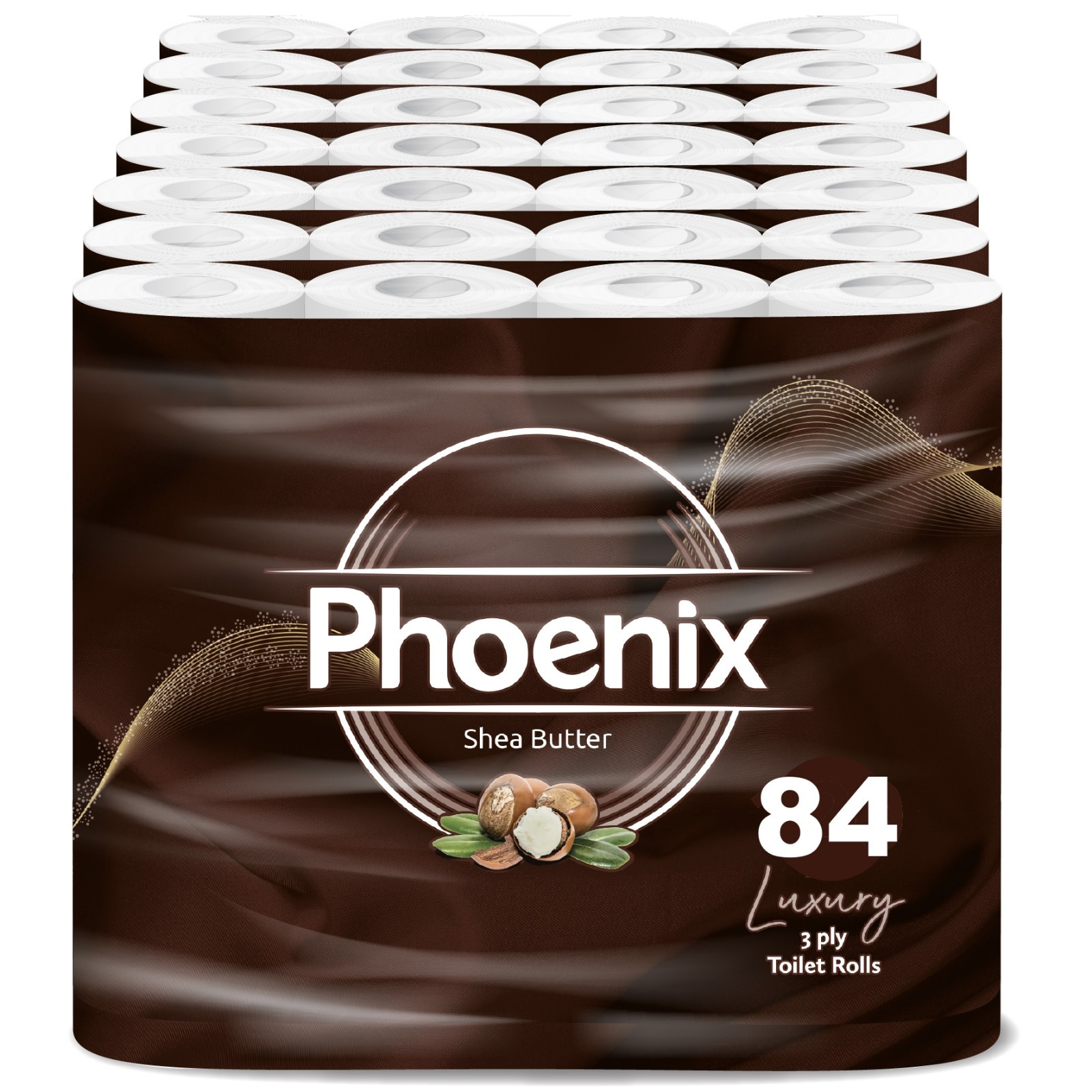 TEMU Phoenix 84 Pack Shea Butter Toilet Rolls – 3 Ply Scented Quilted Luxury Toilet Paper | Ultra Soft, Strong & Absorbent Tissue | Bulk Buy For Home