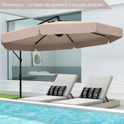 3 x 3 m offset hanging umbrella with cover patio cantilever umbrella w easy tilt adjustment crank edge 8 ribs sun protective canopy heavy duty outdoor parasol for deck