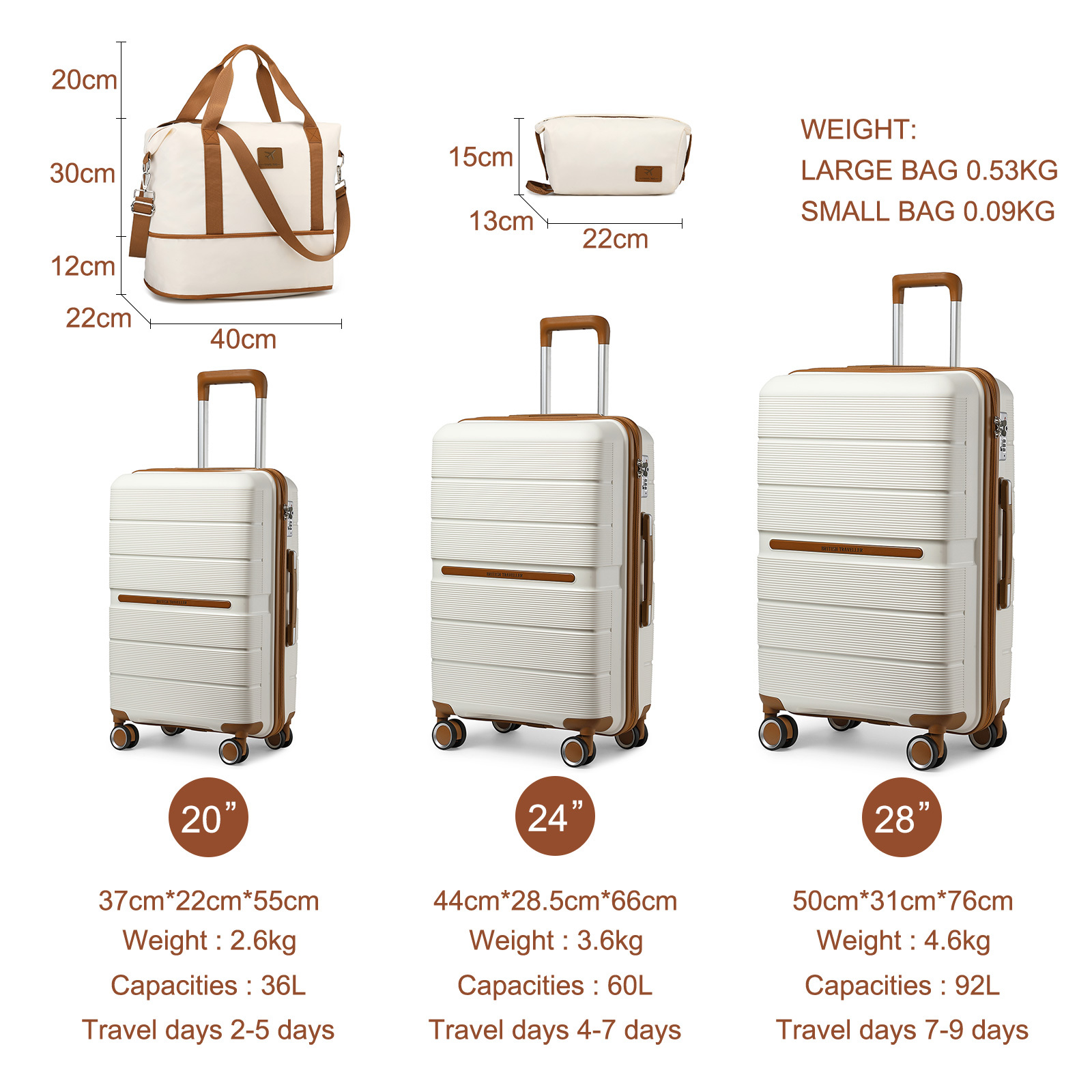 British Traveller Hard Shell Cabin Suitcase with Spinner Wheels