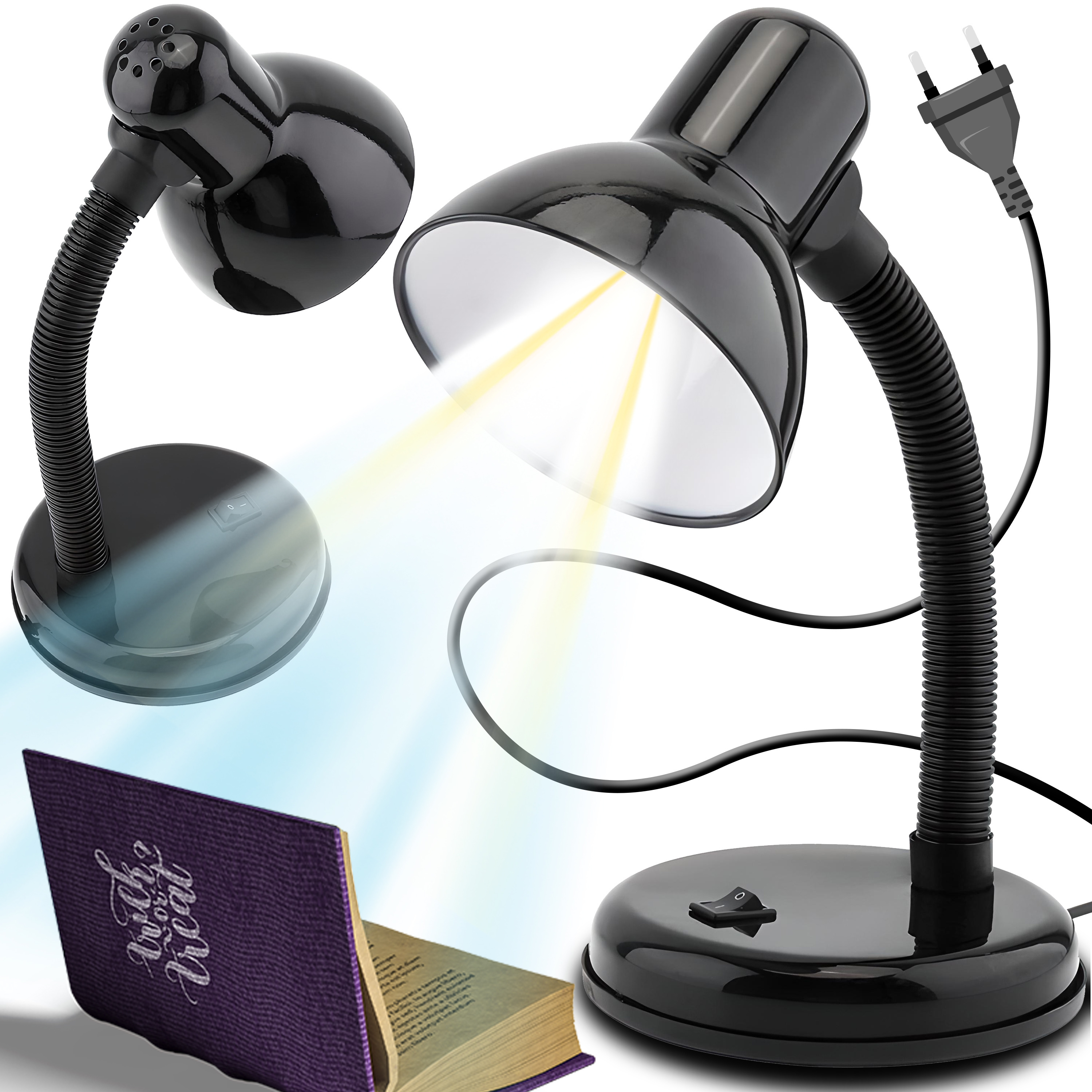 TEMU Retoo Techpro Desk Lamp, Adjustable Desk Lamp, Adjustable Desk Lighting, Study Lamp, Night Light With E27 Screw, Retro Style With Metal
