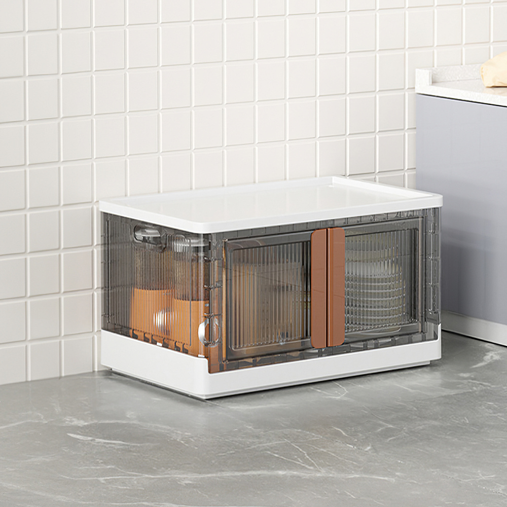 Foldable Plastic Storage Chest 45L with Lid