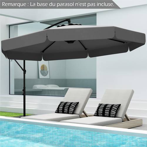 3 x 3 m offset hanging umbrella with cover patio cantilever umbrella w easy tilt adjustment crank edge 8 ribs sun protective canopy heavy duty outdoor parasol for deck