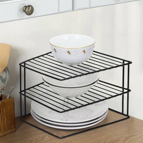 3 tier plate rack tidy cupboard shelf insert organiser new