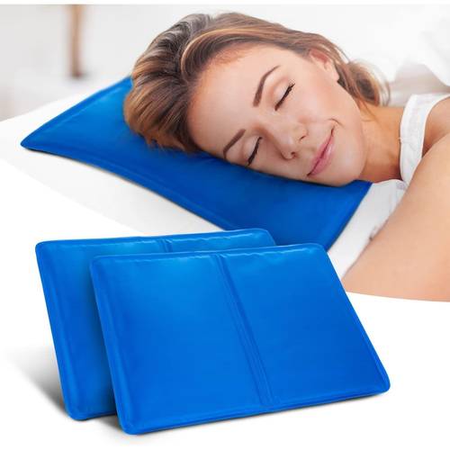 2 pack large cooling gel pillows 30x40cm enhancing alleviating flu relieving migraine headaches