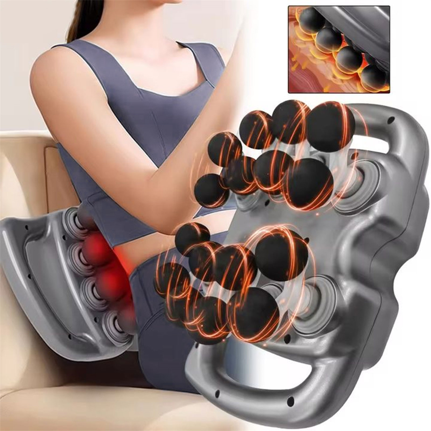 1pc 16 head fascia gun muscle massager gun 9   99 gear   high frequency neck shoulder waist massage machine professional fascia massage gun silent and compact gifts for parents lovers  