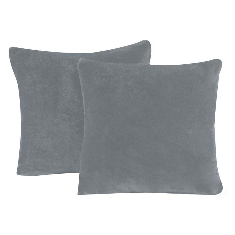 E-shop 2er Pack Kissenbezug Kissenhülle Set Kissenbezüge Teddy Plüsch Uni kuschelig flauschig warm weich