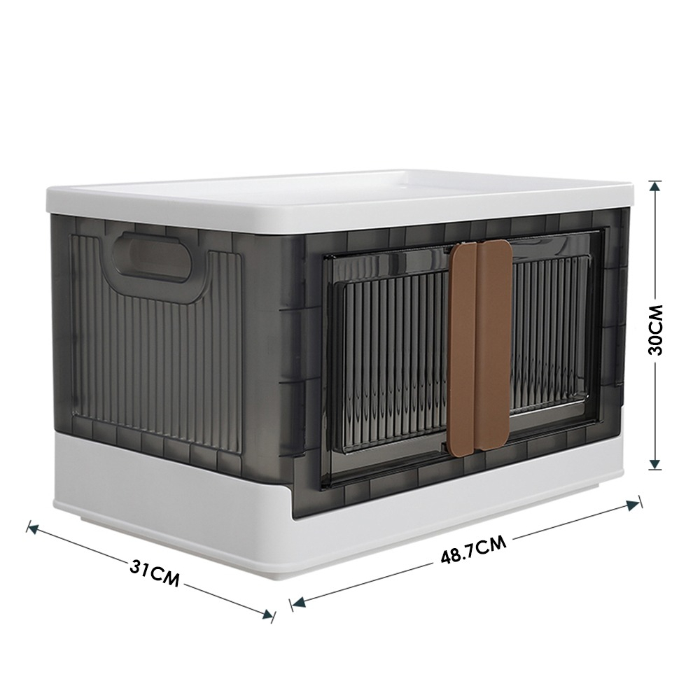 Foldable Plastic Storage Chest 45L with Lid