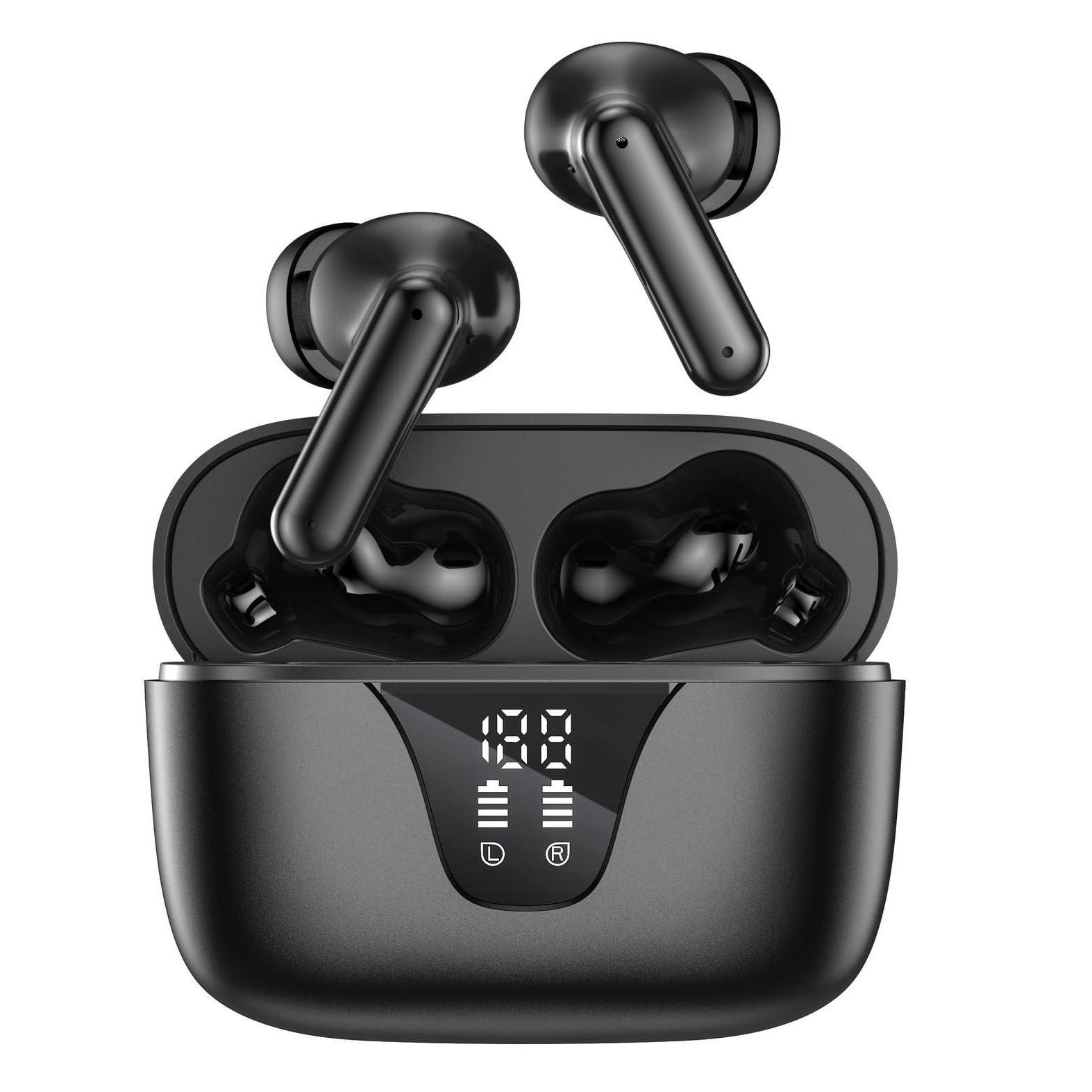 TEMU Wireless Headphones, 5.3-inch Wireless Headphones, 13mm Speakers, Long , Type-c Fast Charging Case, Stereo Wireless In-ear Headphones, Noise