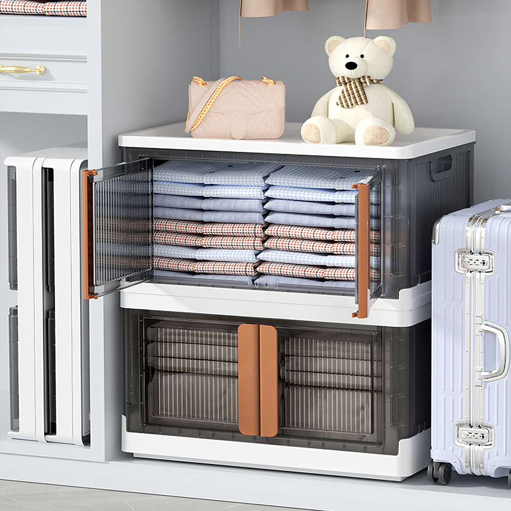 Foldable Plastic Storage Chest 45L with Lid