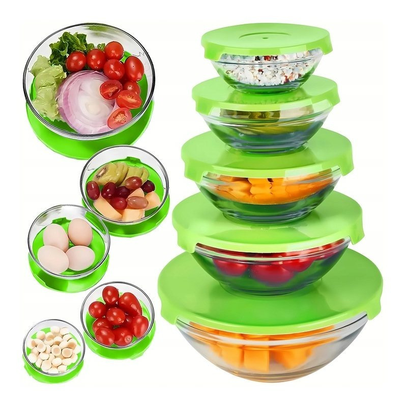 TEMU Set Of Kitchen Containers With Lids Glass Containers 5pcs
