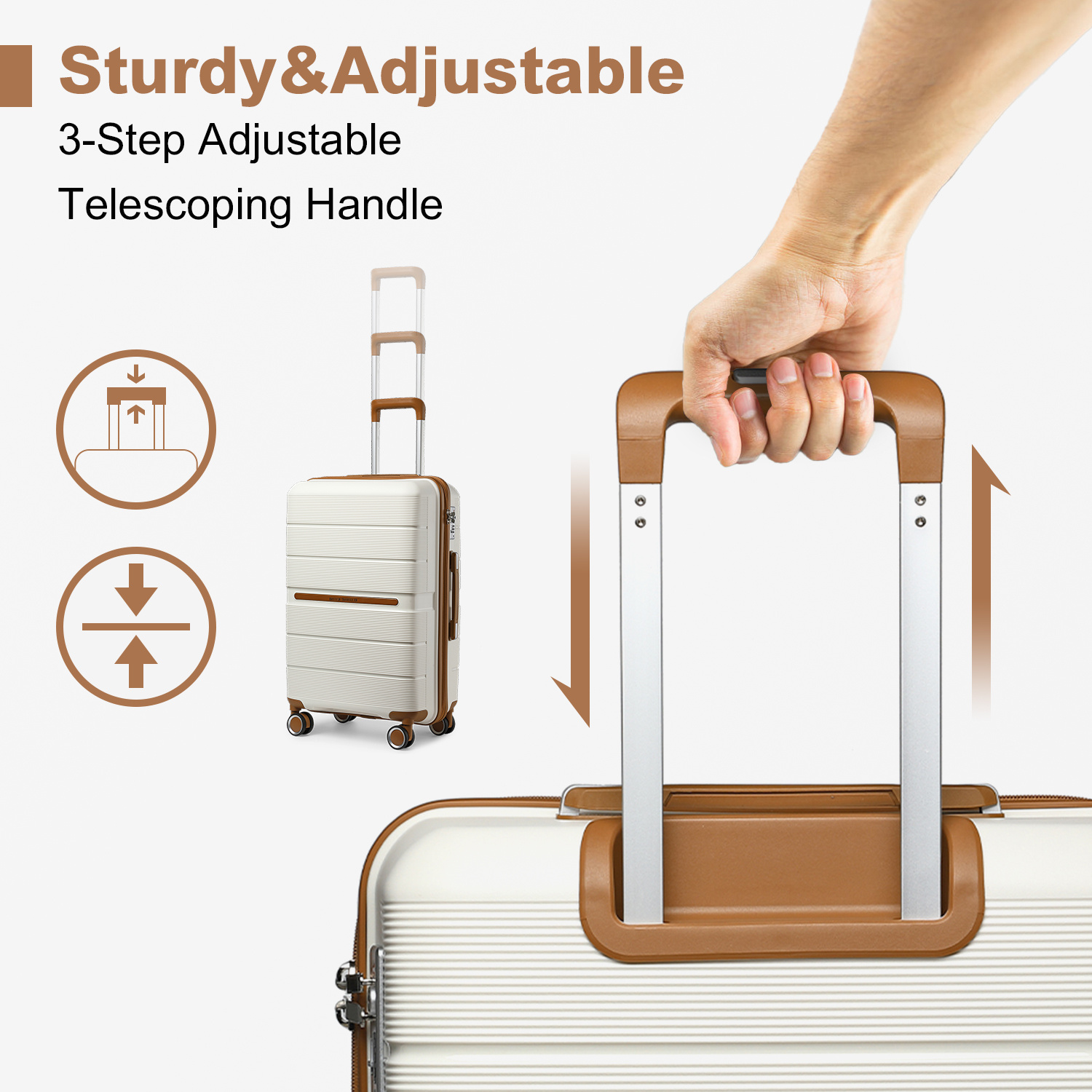 British Traveller Hard Shell Cabin Suitcase with Spinner Wheels