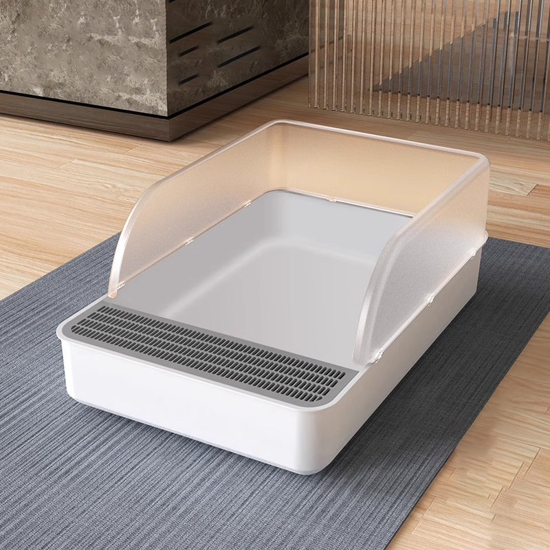 TEMU Cat Litter Box Litter Tray, Large High Sided Litter Tray, And With , Easy To Litter Box, Open Top Kitten Litter Tray For Cats/small Pets,
