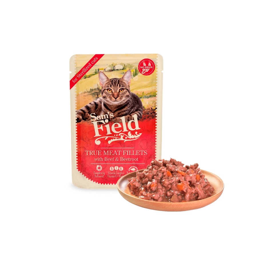Sam'S Field Wet Food SUPER PREMIUM pour chats 24 sachets X 85 Gr
