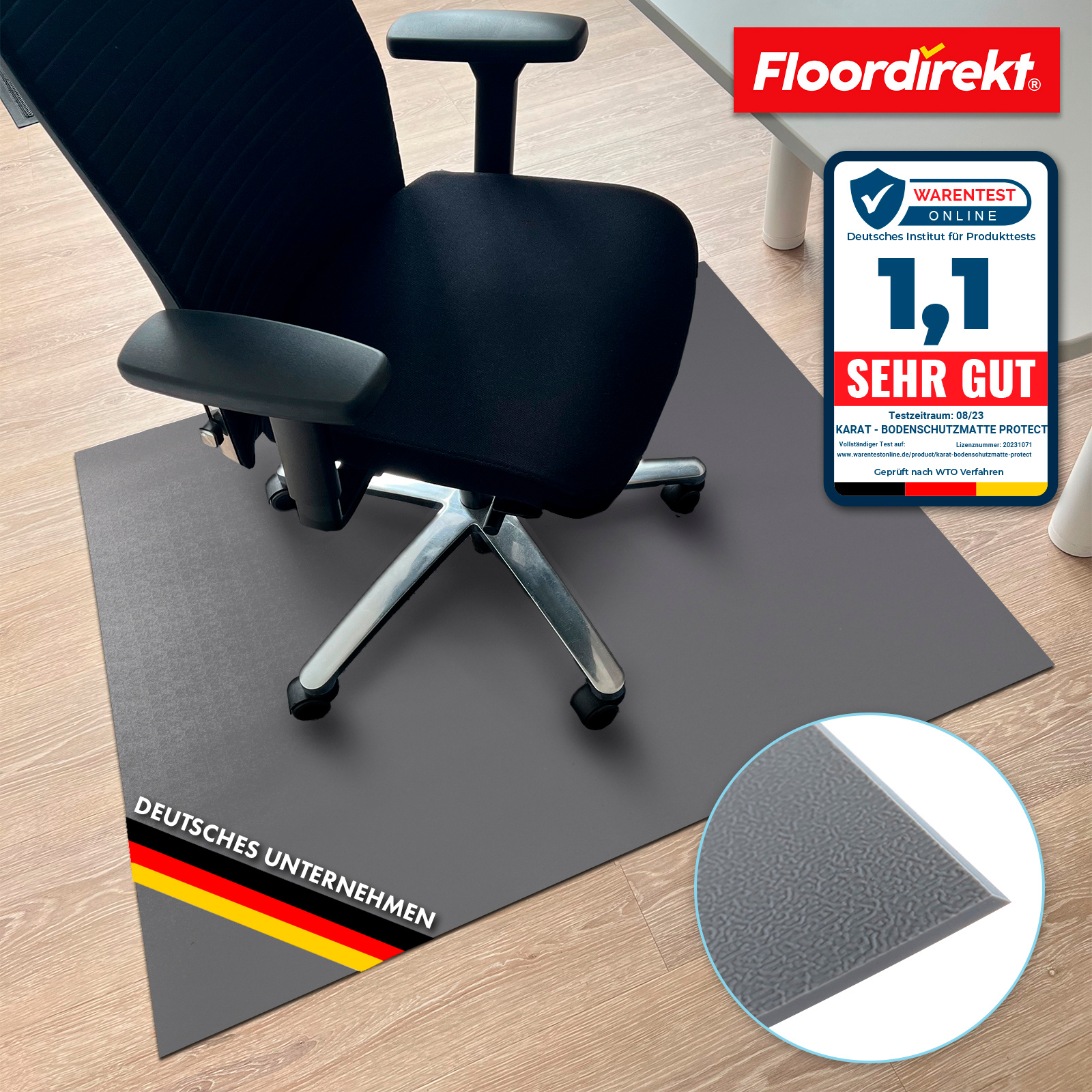 Image of Floor Protection Mat Neo For Hard Floors In High-quality Pvc, Office Chair Suitable &