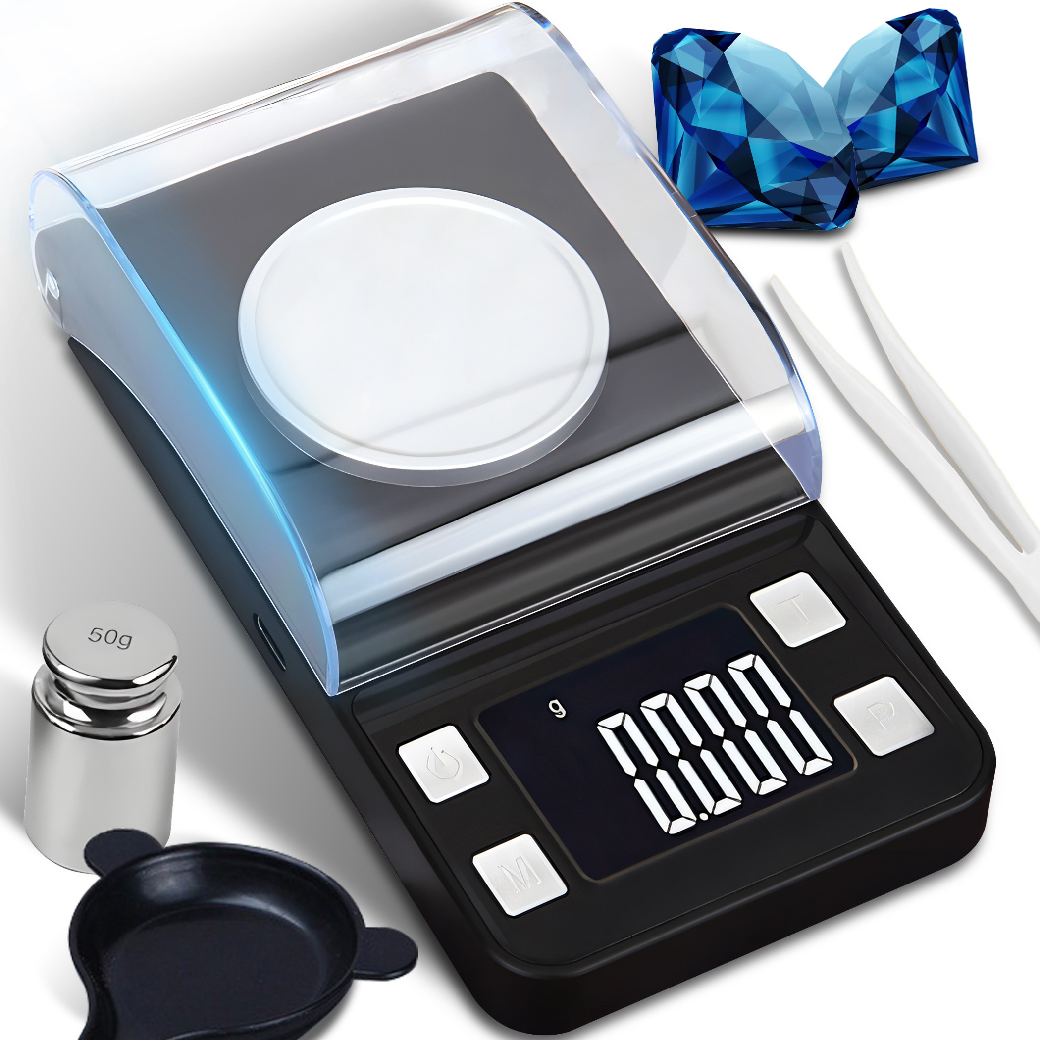 TEMU Balance de Joaillier Retoo Techpro, Balance Électronique, de Poche, Précise, 0.001G-20G, Affichage Numérique, Arrêt Automatique, Pile AAA, de