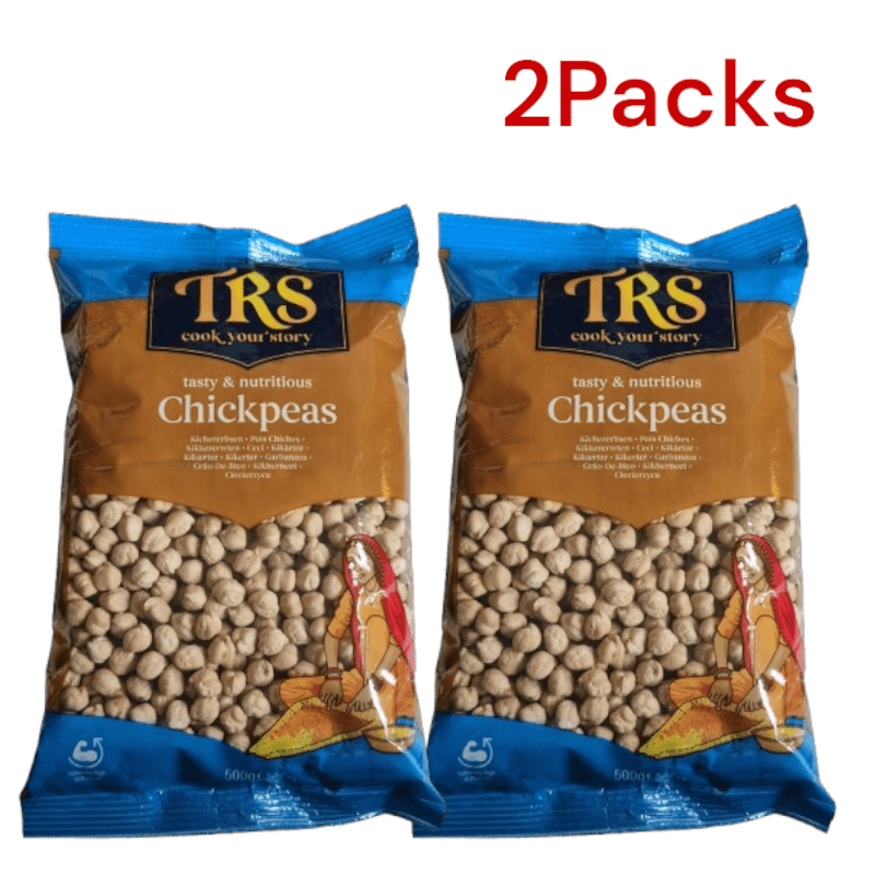 2 Packs Trs White Chickpeas 2×500g - Dried Chickpeas For Hummus, Curry And Stews