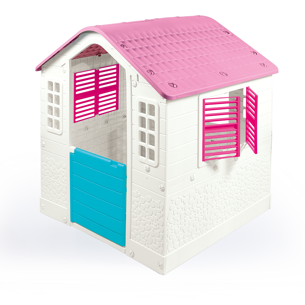 TEMU Dolu Kids Outdoor Playhouse – White & Pink