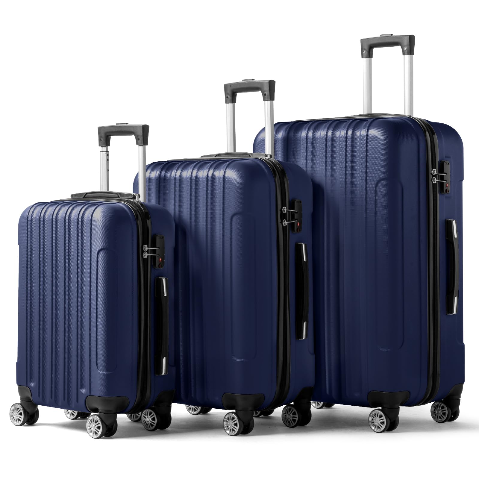[3pcs Set]lightweight Abs Carry-on Luggage 20/24/28-inch Cabin Suitcase With 4 Spinner Wheels, Airplane Approved Hand Luggage Trolley Baggage