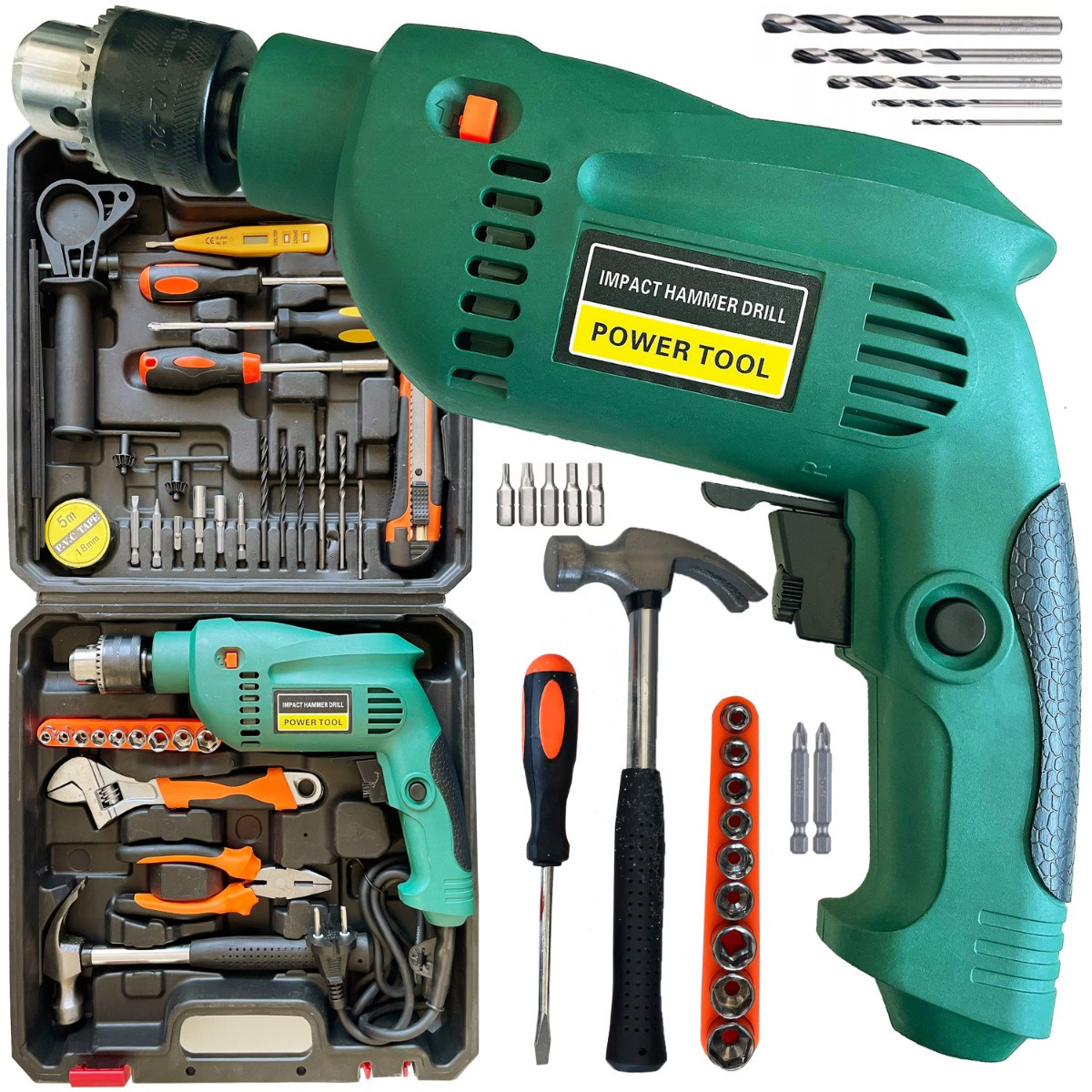 TEMU Perceuse à électrique RETOO Handytools, ensemble d'outils de 37 pièces dans un étui, alimentation 220V, maximale 550W 2200W, plage de vitesse