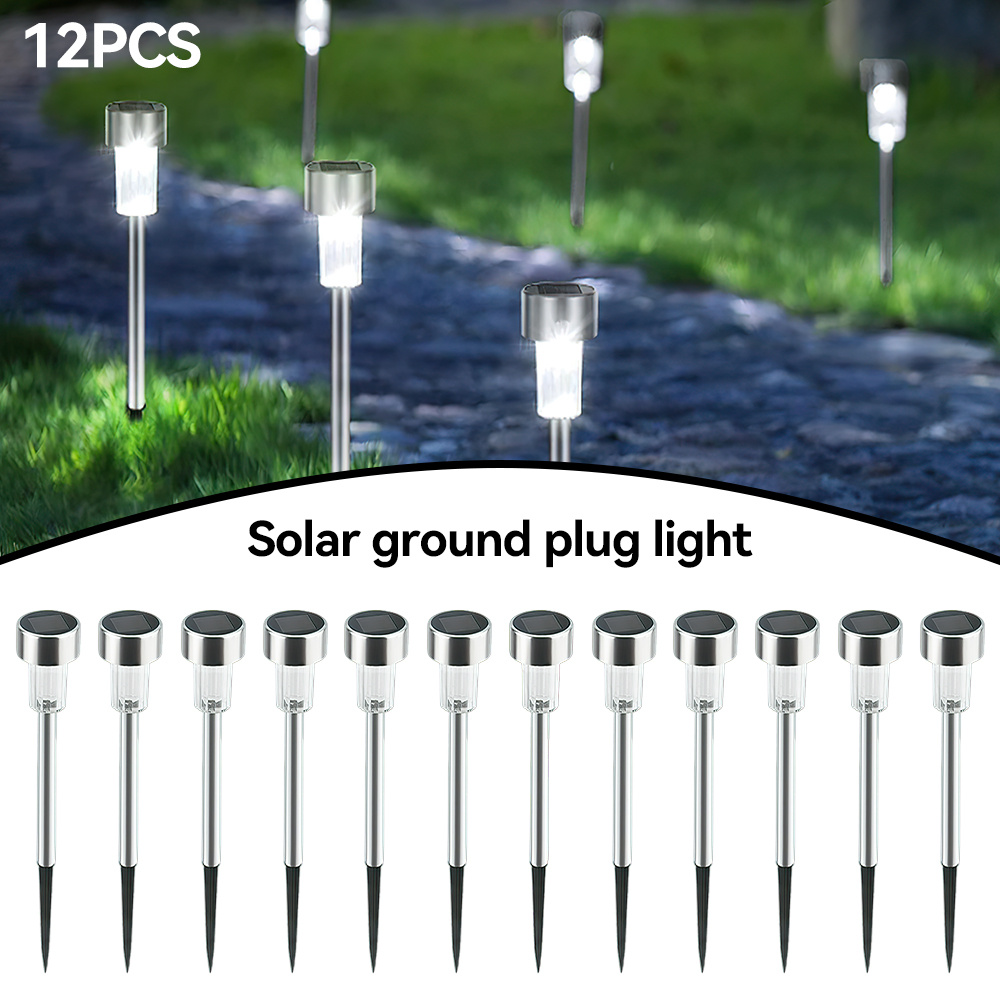 Image of Solar Pathway Lights, 6/ 12/ 14 Pack Stainless Steel Solar Powered Outdoor Lights, Auto On/ Off Dusk To Dawn, Ipx4 Garden Lights For Driveway, Lawn, Yard, Patio Decor (warm White)