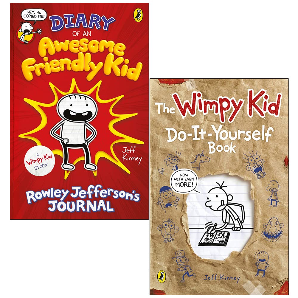 TEMU Diary Of A Wimpy Kid 2 Books Collection Set By Jeff Kinney (diary Of An Awesome Friendly Kid [hardcover], Do-it-yourself Book)