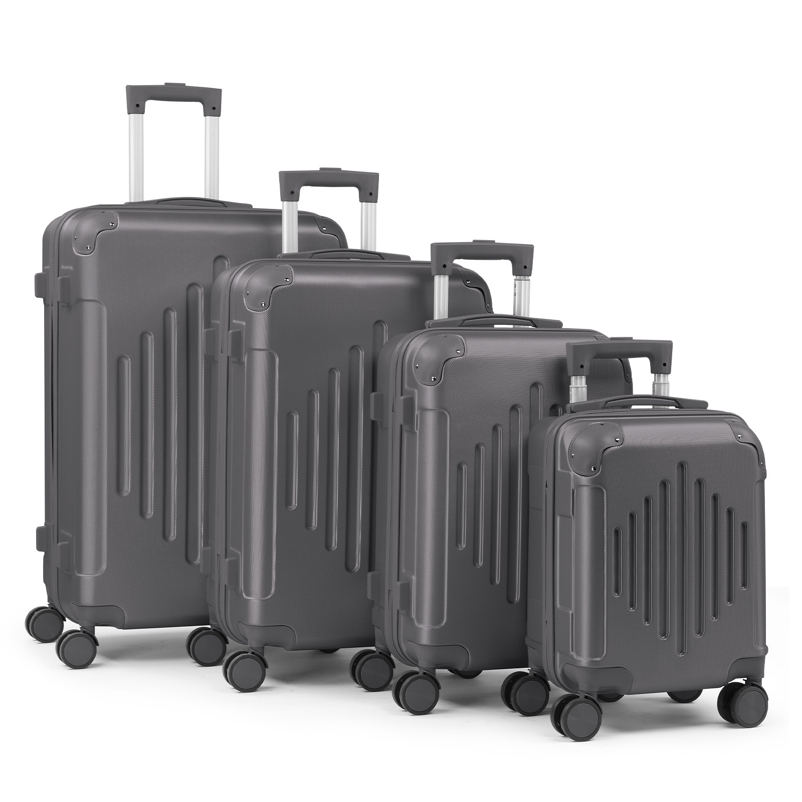 4pcs Luggage With Corner Protectors, 16/20/ 24/ 28-inch, Durable Hard Shell, 360 Spinner Wheels, Multifunctional Large Capacity, Lightweight Travel Suitcase