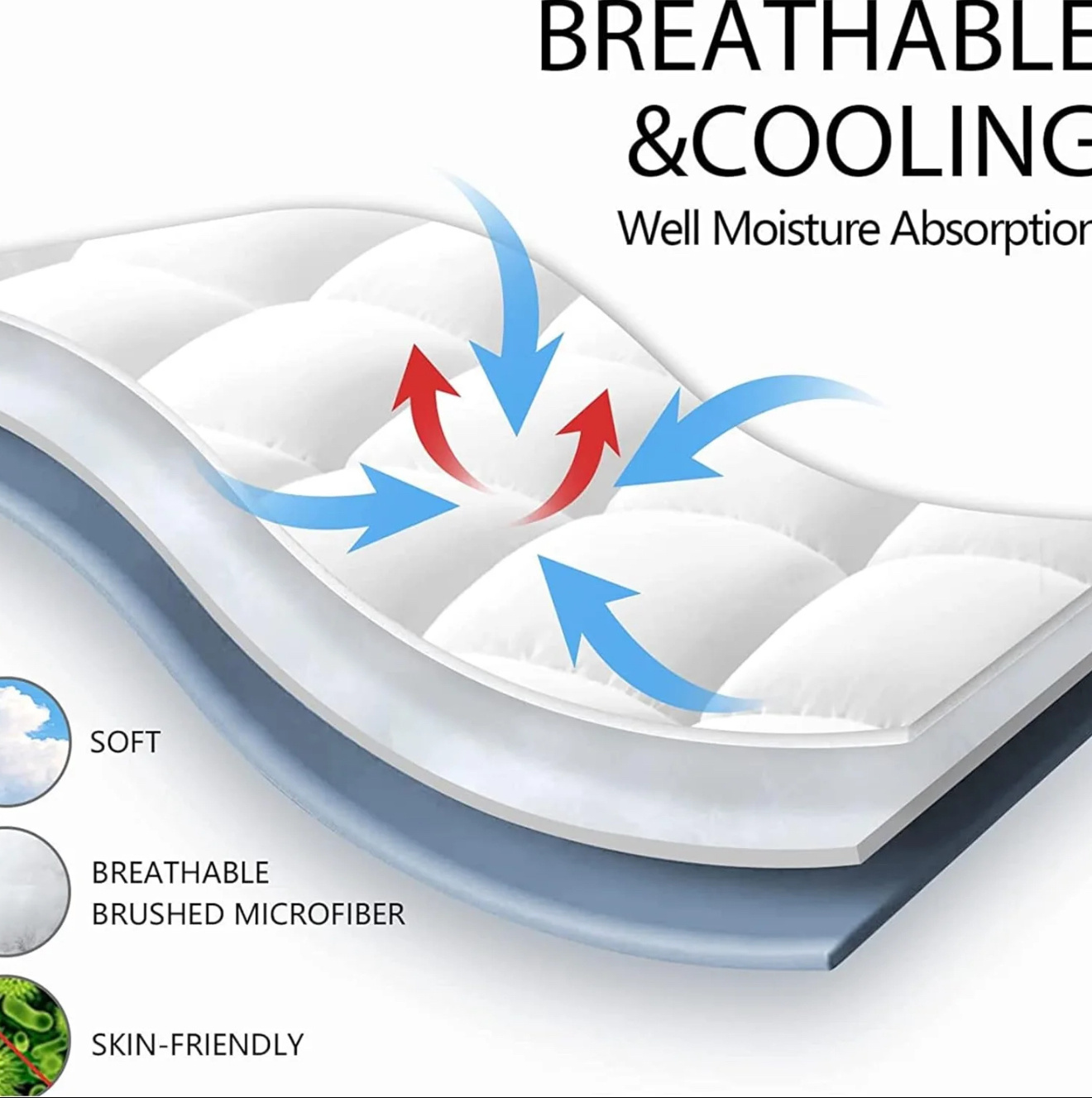 hotel quality mattress   cm 4 inch thick     machine washable   in single small   king super king sizes details 3