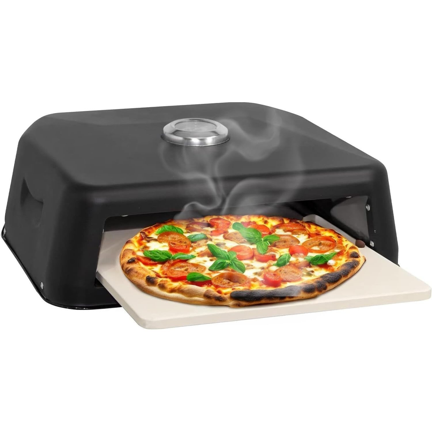 TEMU Multipurpose Pizza Oven Bbq Pizza, Naan Bread, Meat, Fish & Veg | Pizza Stone Included, For Electric, Charcoal & Gas Barbecue Grills –