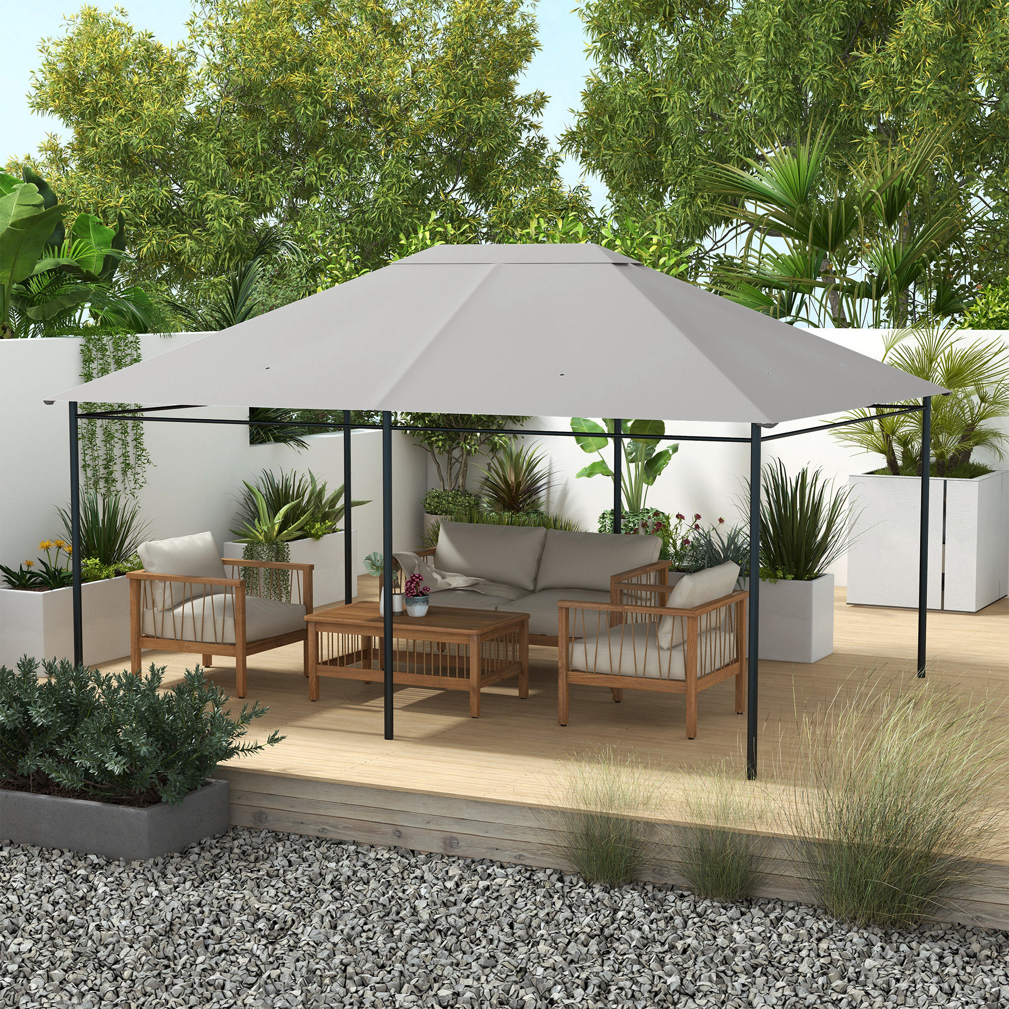 Image of Replacement Roof For 4 X , Roof With Uv Protection 30+, Replacement Cover For Garden , Replacement Parts Made Of Polyester Fabric, 180 G/m²