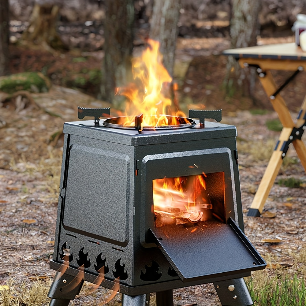 E-shop Kleiner Outdoor-Holzofen, tragbarer Klapptoaster Campingkocher, tragbarer Picknickkocher, Mehrzweck