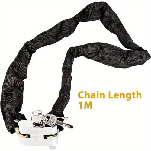 1m chain lock bicycle heavy duty chain lock anti theft lock universal motorbike padlock with 3 keys for motorbike bike scooter
