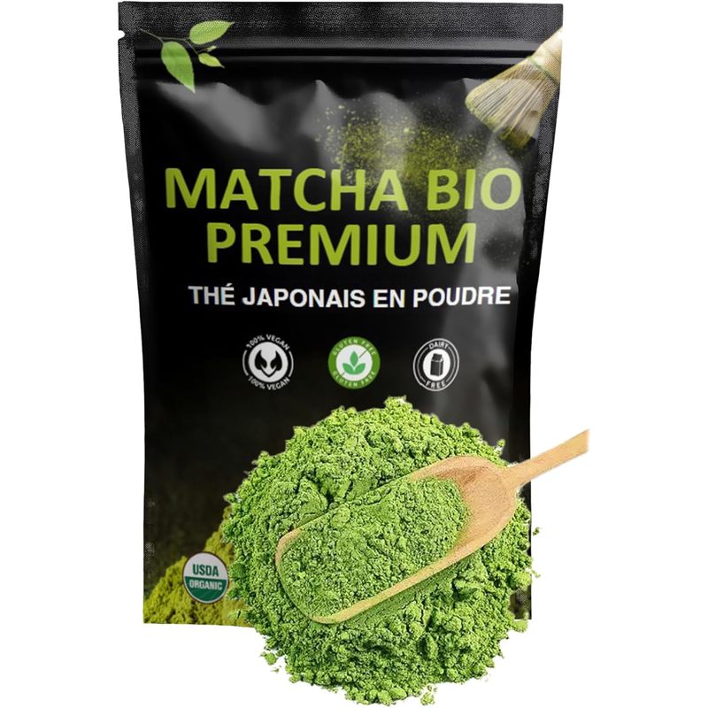 Thé Matcha BIO Prémium Japonais 100 Gr en poudre, Thé Vert, Qualité Premium