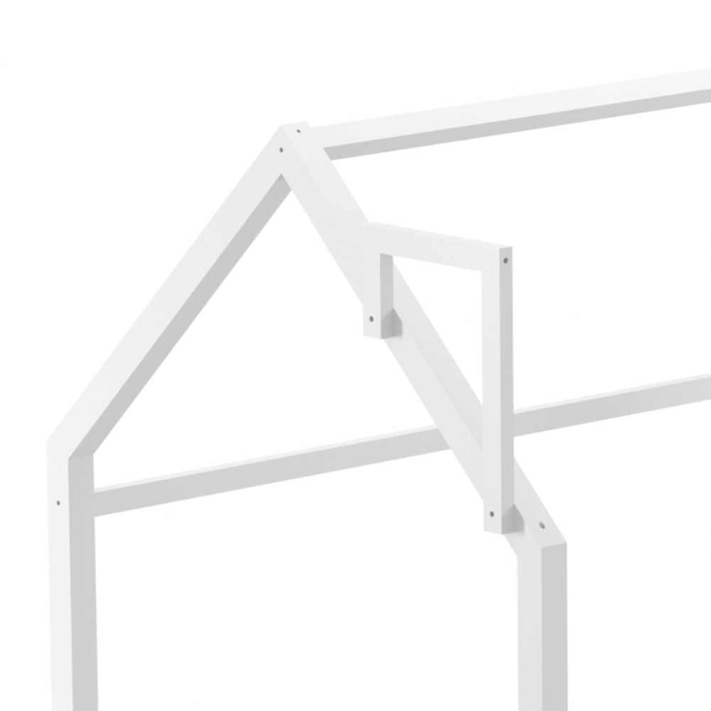 Chimney-Style Small kid Bed Frame - Protective Rails & Ventilated Slats, Space-Saving 167×87×135cm, White, In Stock Locally (No Mattress)
