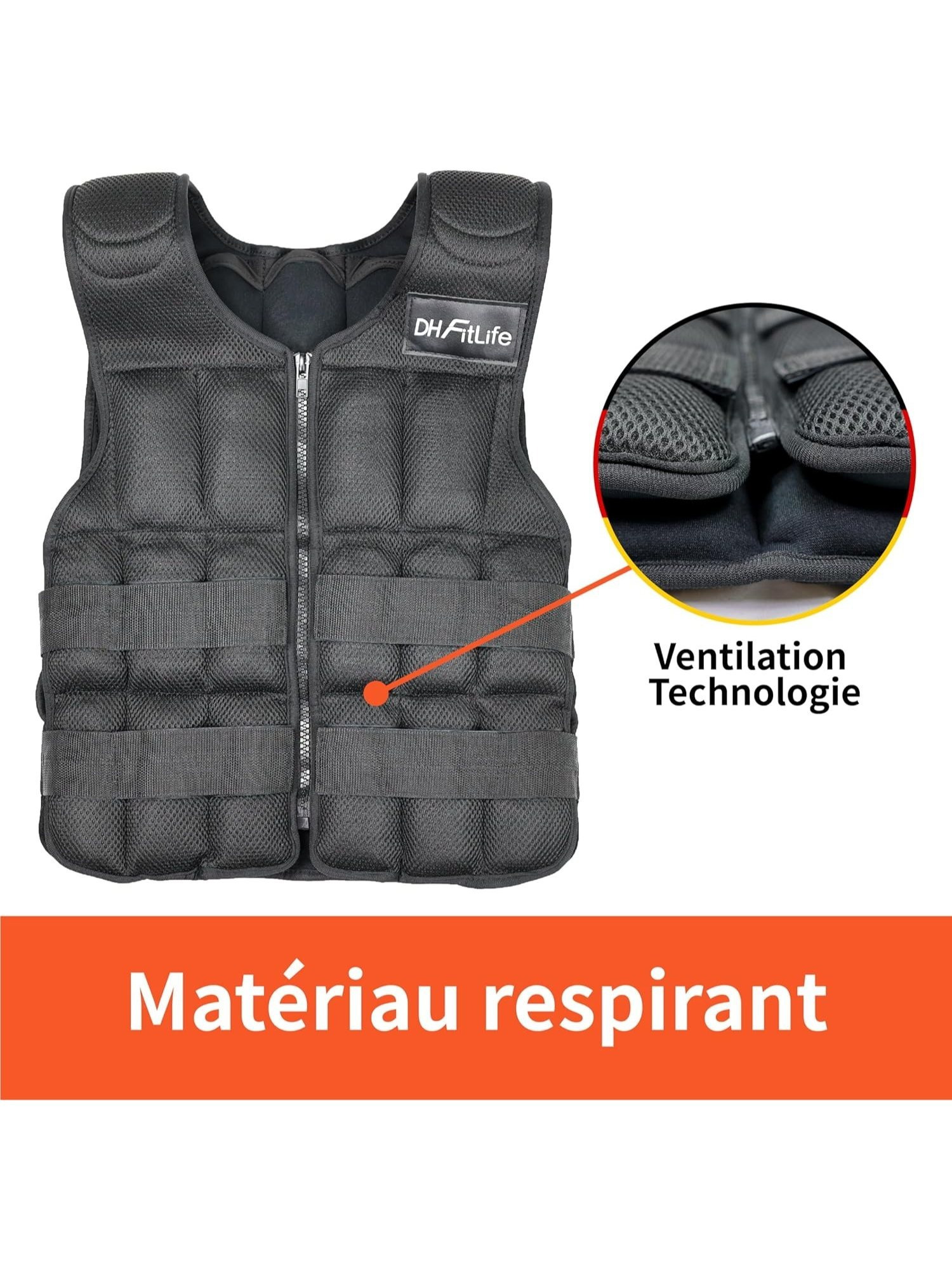 Gilet lesté 20 kg ajustable veste de poids réglable