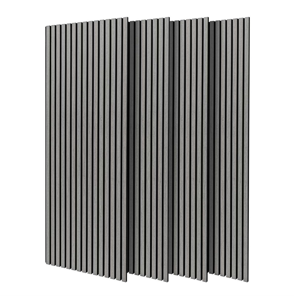 Image of - Set Of 4 Decorative Soundproof Wooden Panels, 150x60 Cm, Gray