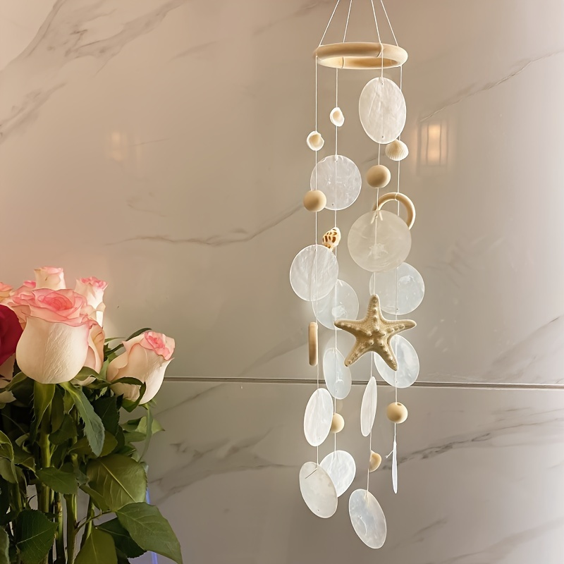 E-shop Windspiel im Art-déco-Stil, Anhänger mit Küstenmuschel und Seestern, Dekorationen im nautischen Stil für Wohnzimmer, Veranden, Strandhäuser