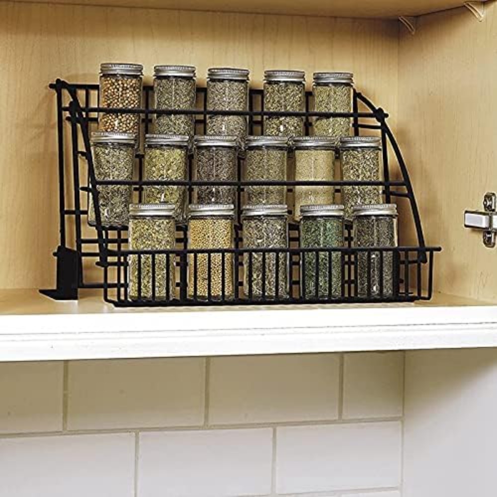 TEMU Space-saving Pull Down Spice Rack - 3-tier Retractable Organizer (carbon Steel, Cabinet Shelf For Kitchen/pantry) - Fast Local Delivery