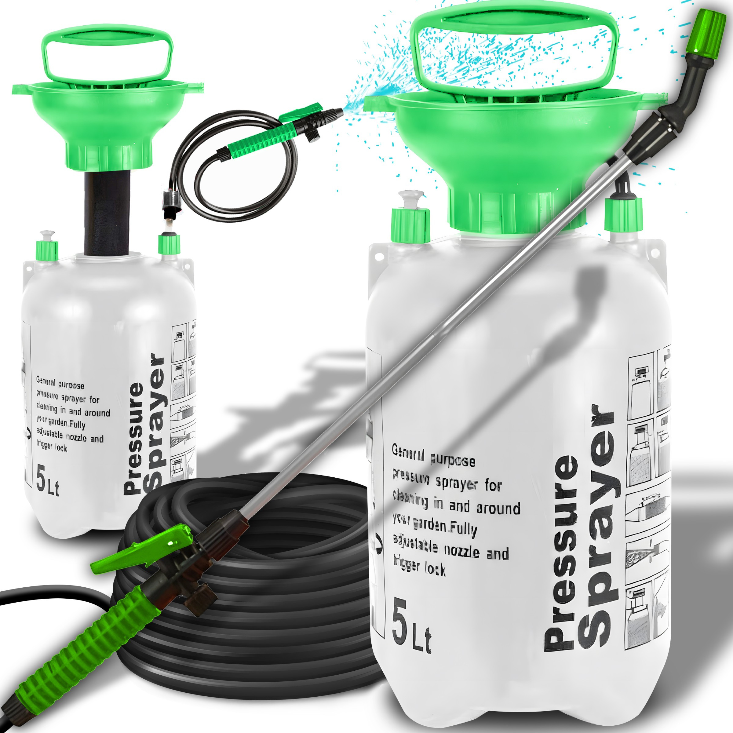 E-shop Retoo GardenPro Handdrucksprüher, 5L Fassungsvermögen, verstellbarer Schultergurt, ergonomischer Griff, Kolbenpumpe, Manometer, verstellbare