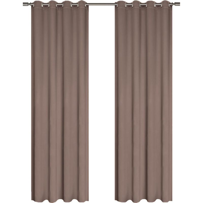 TEMU Ensemble de 2 rideaux occultants en polyester 100 % taupe foncée 55" x 95" (140 x 240 cm)