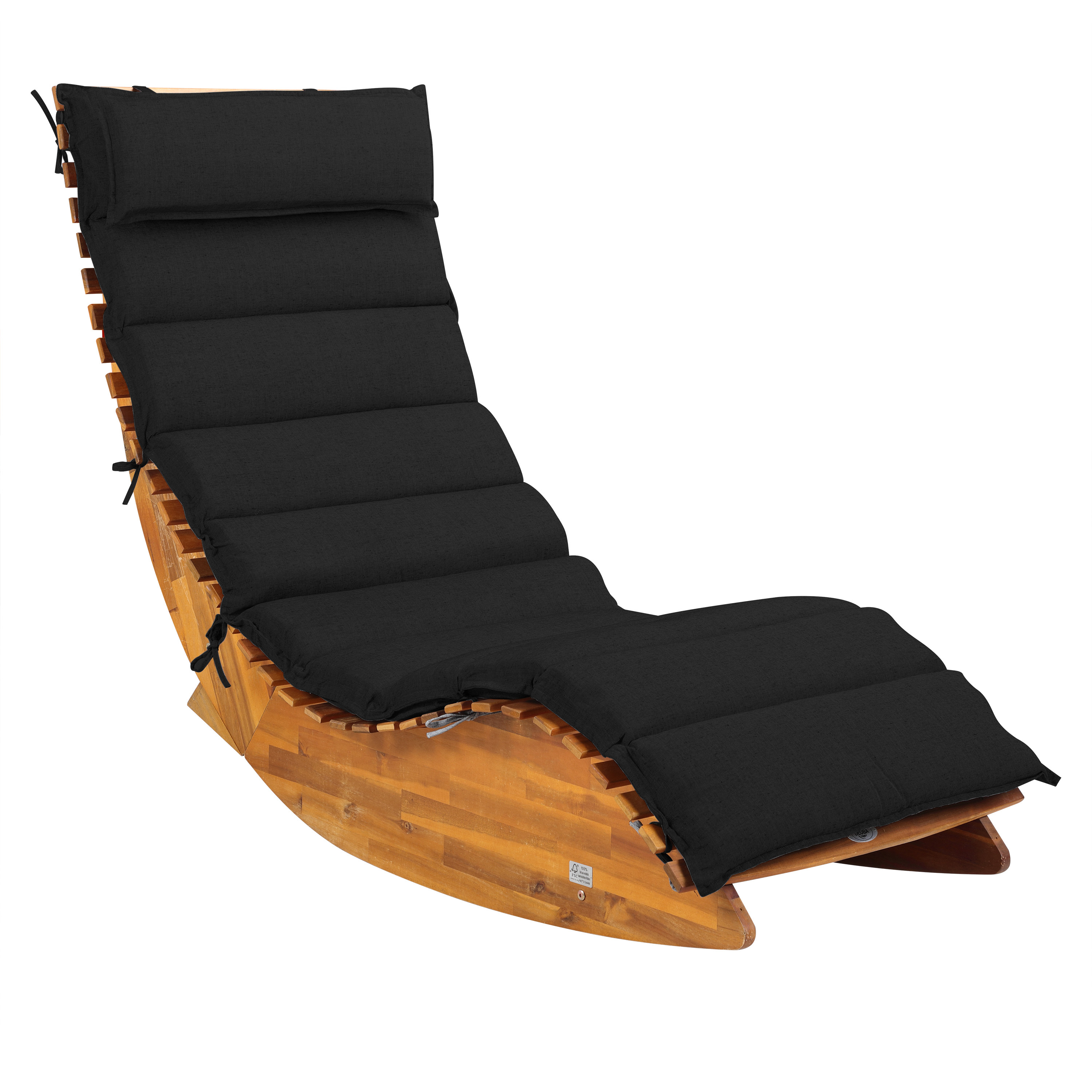 Detex® Water-repellent Lounger Cushion With Headrest Cover, Lounger Pad, Sauna Lounger, Garden Lounger, Cream