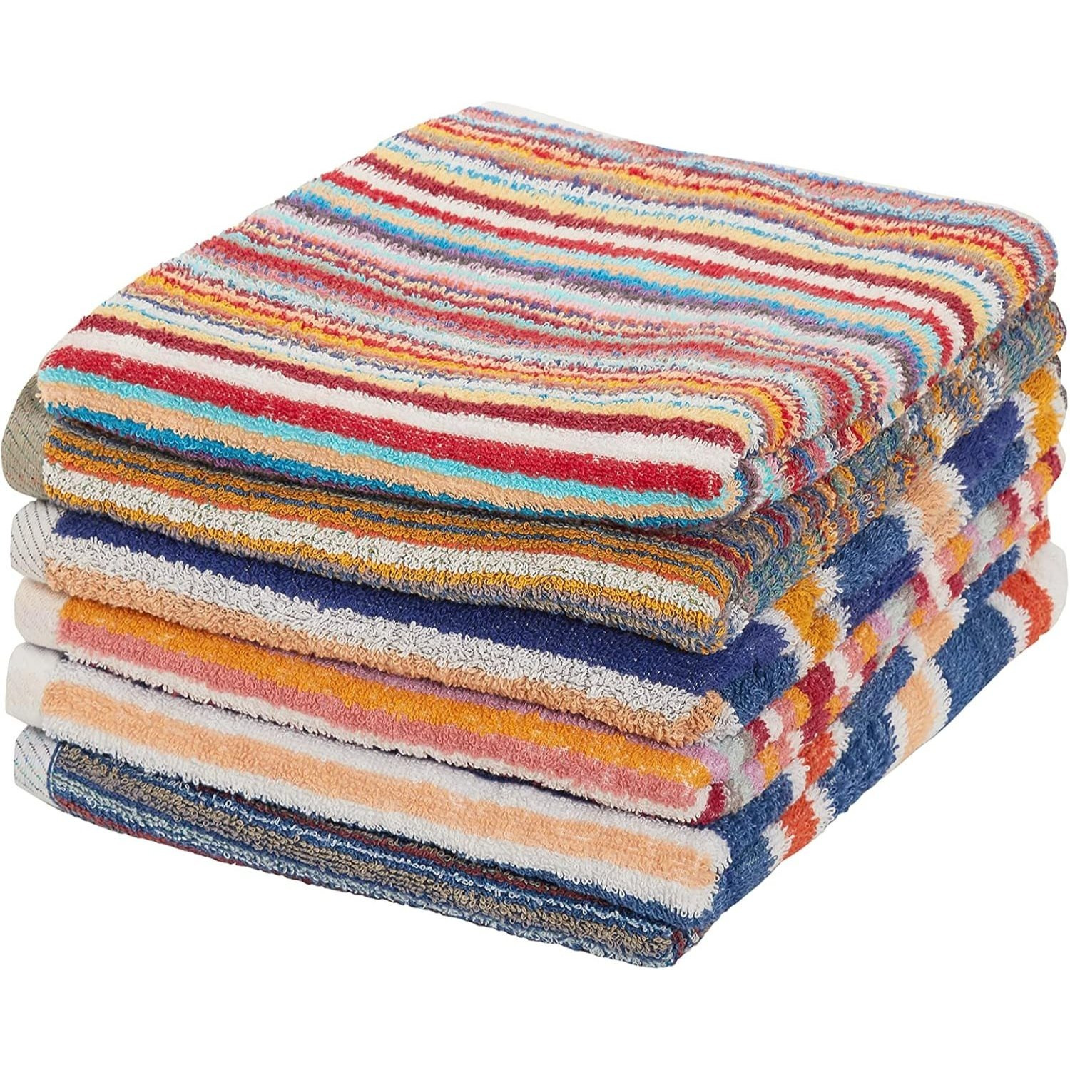 TEMU Hand Towels Pack Of Towels 100% Cotton Colourful Absorbent And Quick Dry Hand Towels Beach