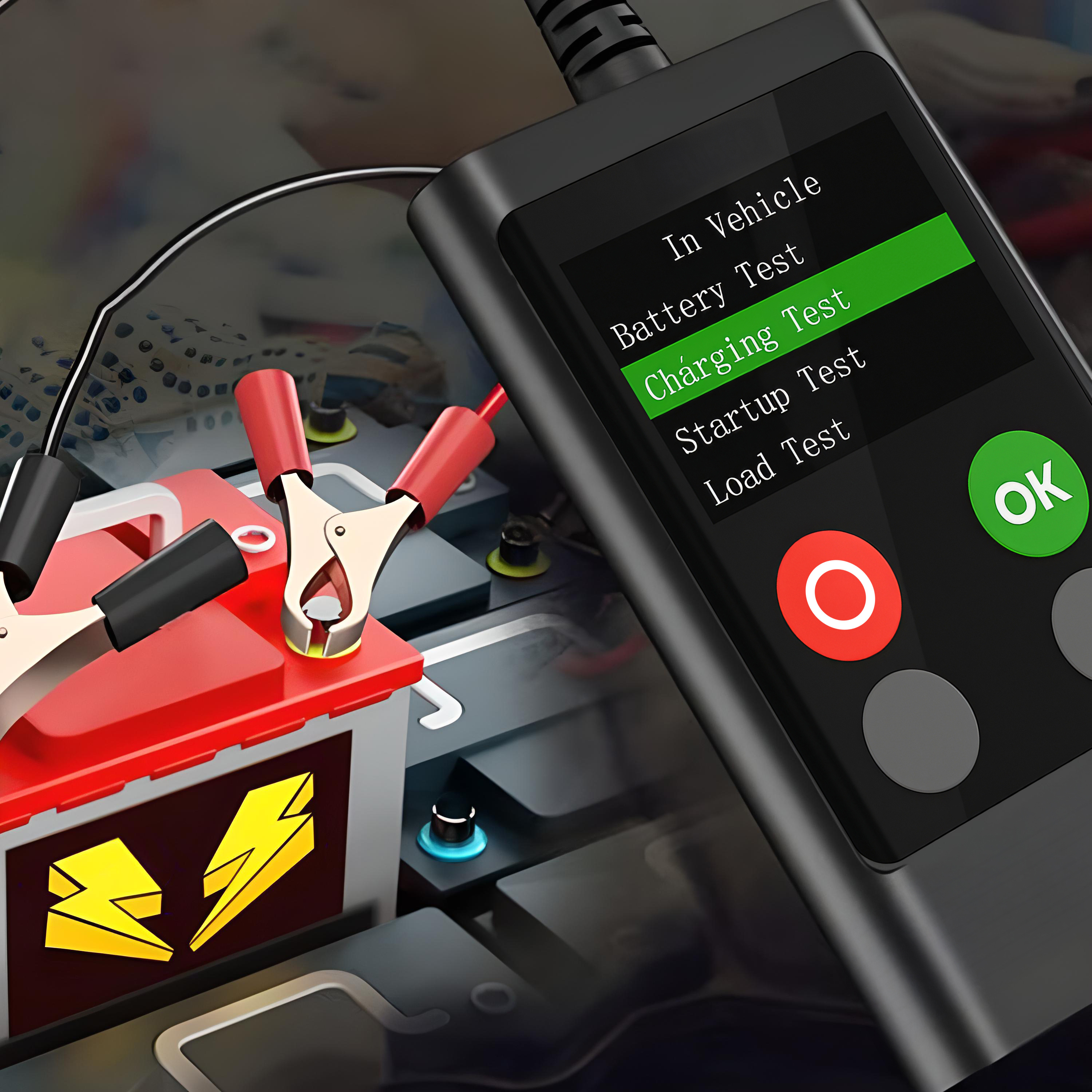 Image of Retoo Battery Tester, Diagnostic Tool For Lead-acid, Agm, Efb, And Gel Batteries, 160x128 Px Display