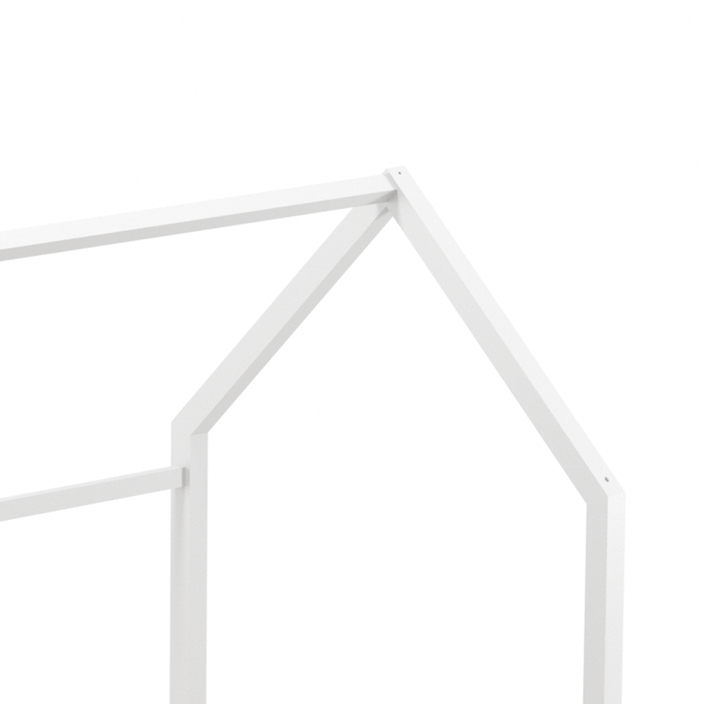 Chimney-Style Small kid Bed Frame - Protective Rails & Ventilated Slats, Space-Saving 167×87×135cm, White, In Stock Locally (No Mattress)