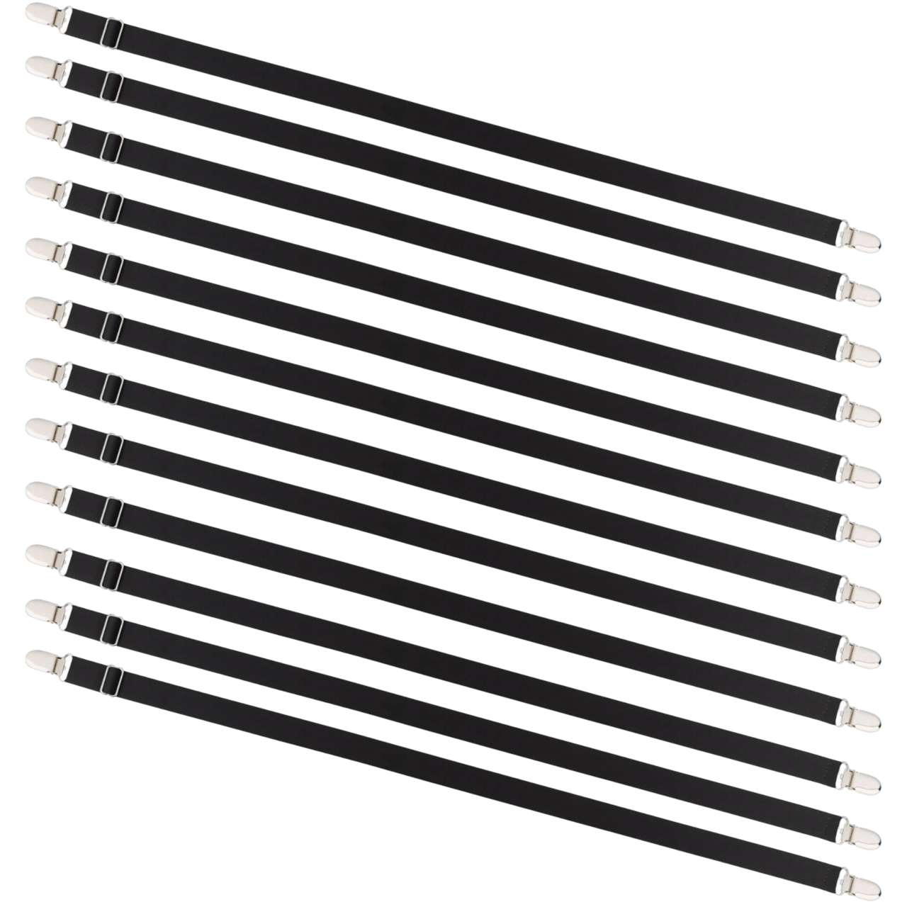 12-piece Desermo Elastic Bed Sheet Clips With Metal Clips | Premium Adjustable Bed Sheet Clips | 120cm Length | Sturdy & Horizontal Bed Sheet Clips