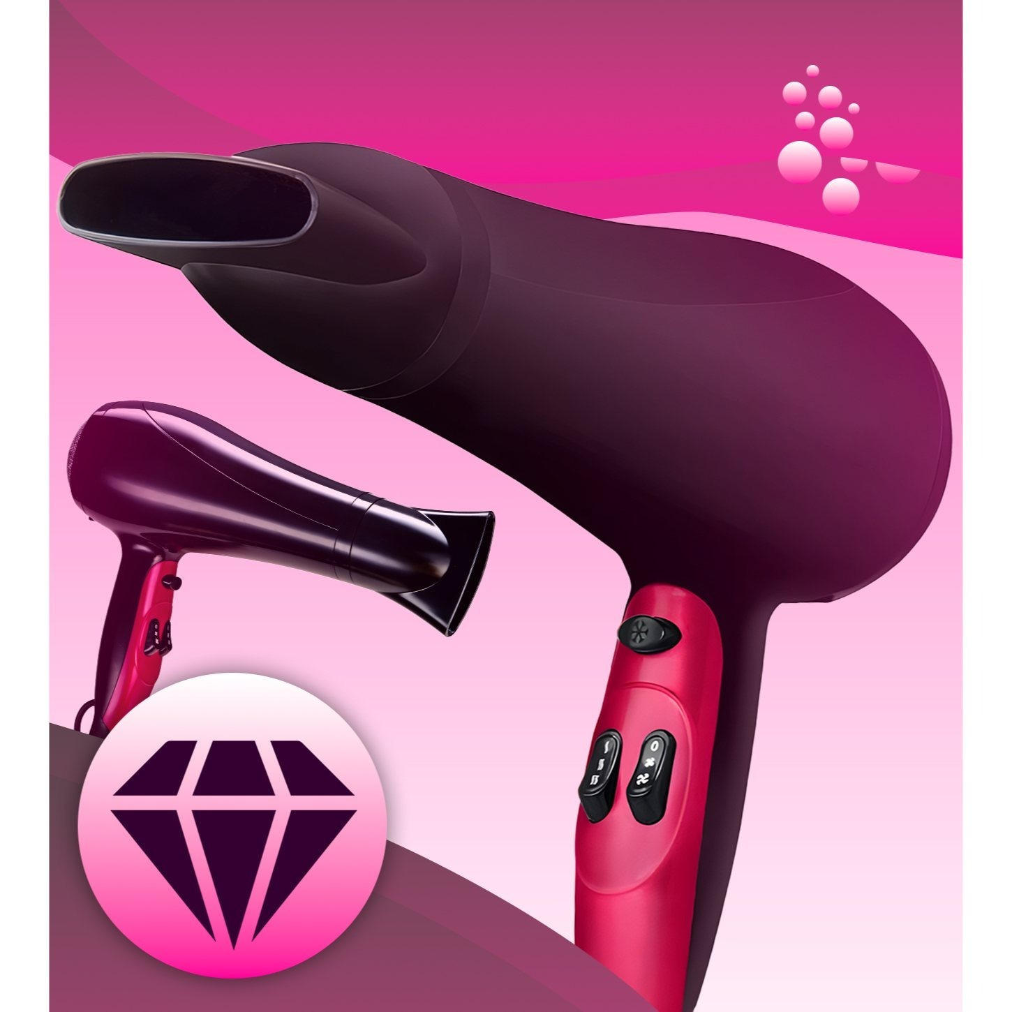 Hair Dryer With Styling Attachments For Home Use