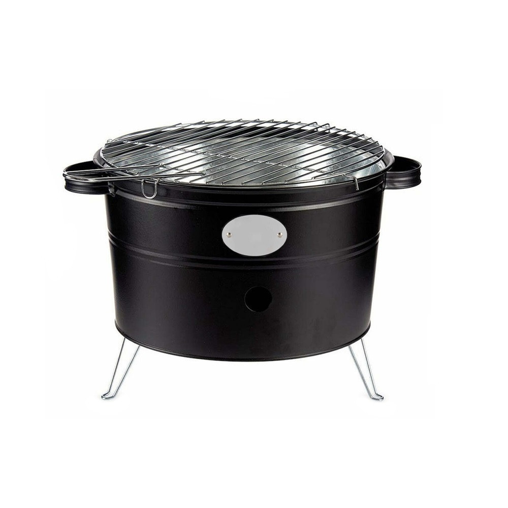 TEMU 35cm Round Tabletop Charcoal Barbecue With Portable Camping Grill
