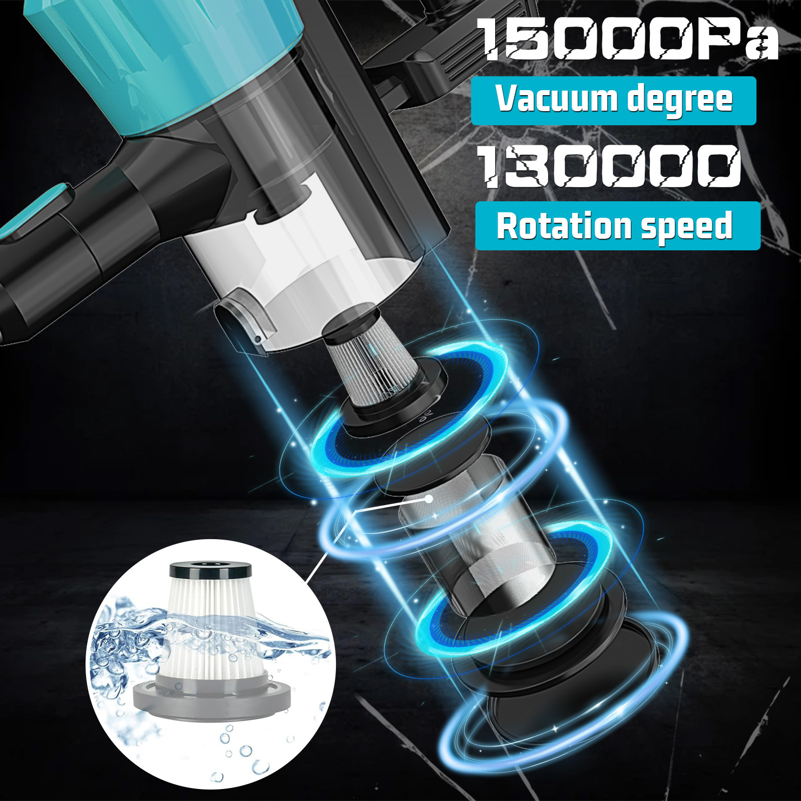 3in1 Cordless Vacuum Cleaner Compatible with Makita 18V Battery, With 2X Rechargeable Batteries, LED Display, Lightweight Handheld Vacuum Cleaner for Carpet, Hardwood Floor, Pet Hair, Car