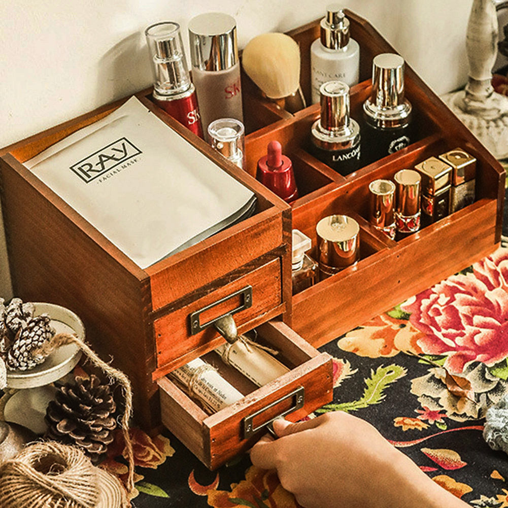 jewelry box layer jewelry storage box wooden retro storage