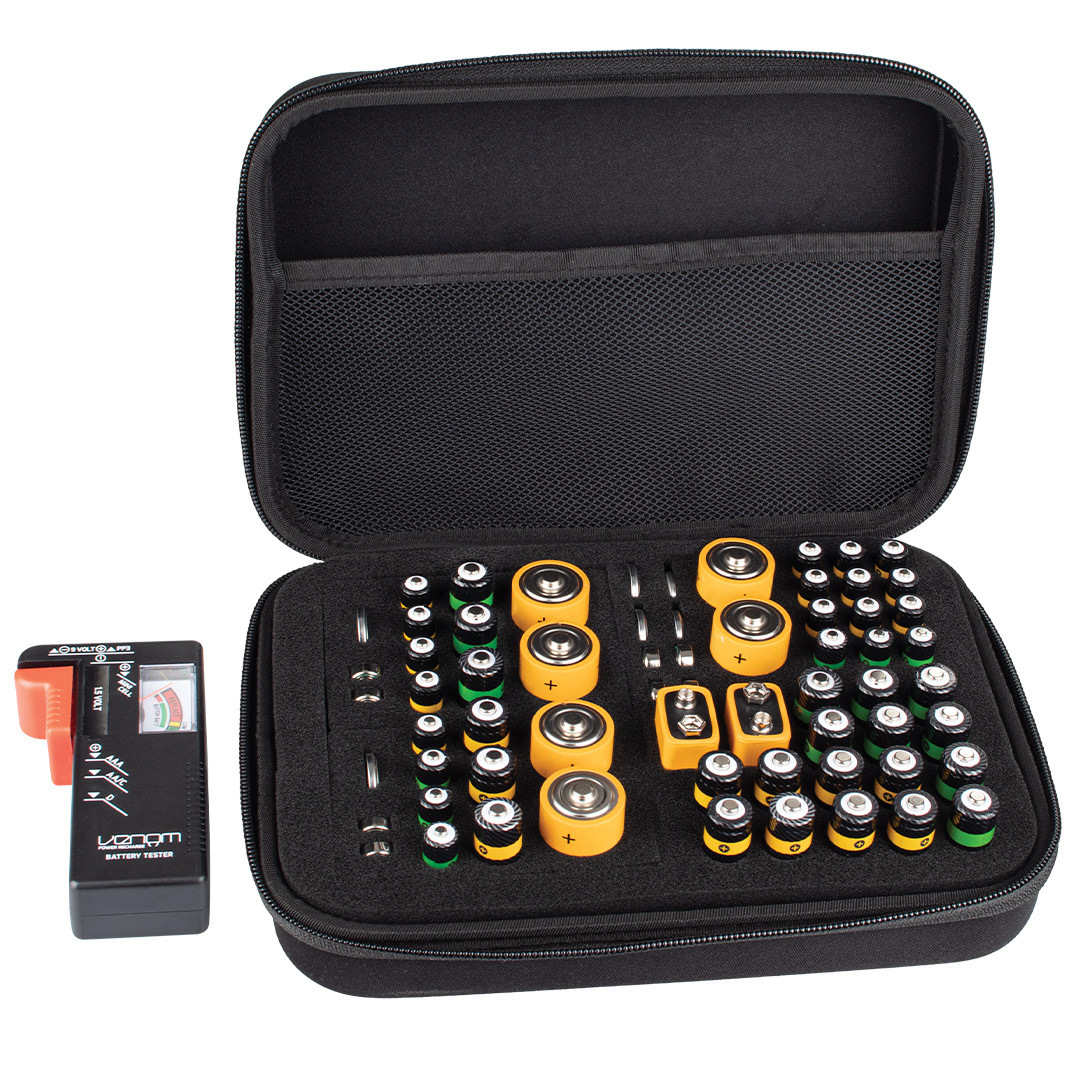 TEMU Venom Battery Storage Case And Organiser With Battery Charge Tester