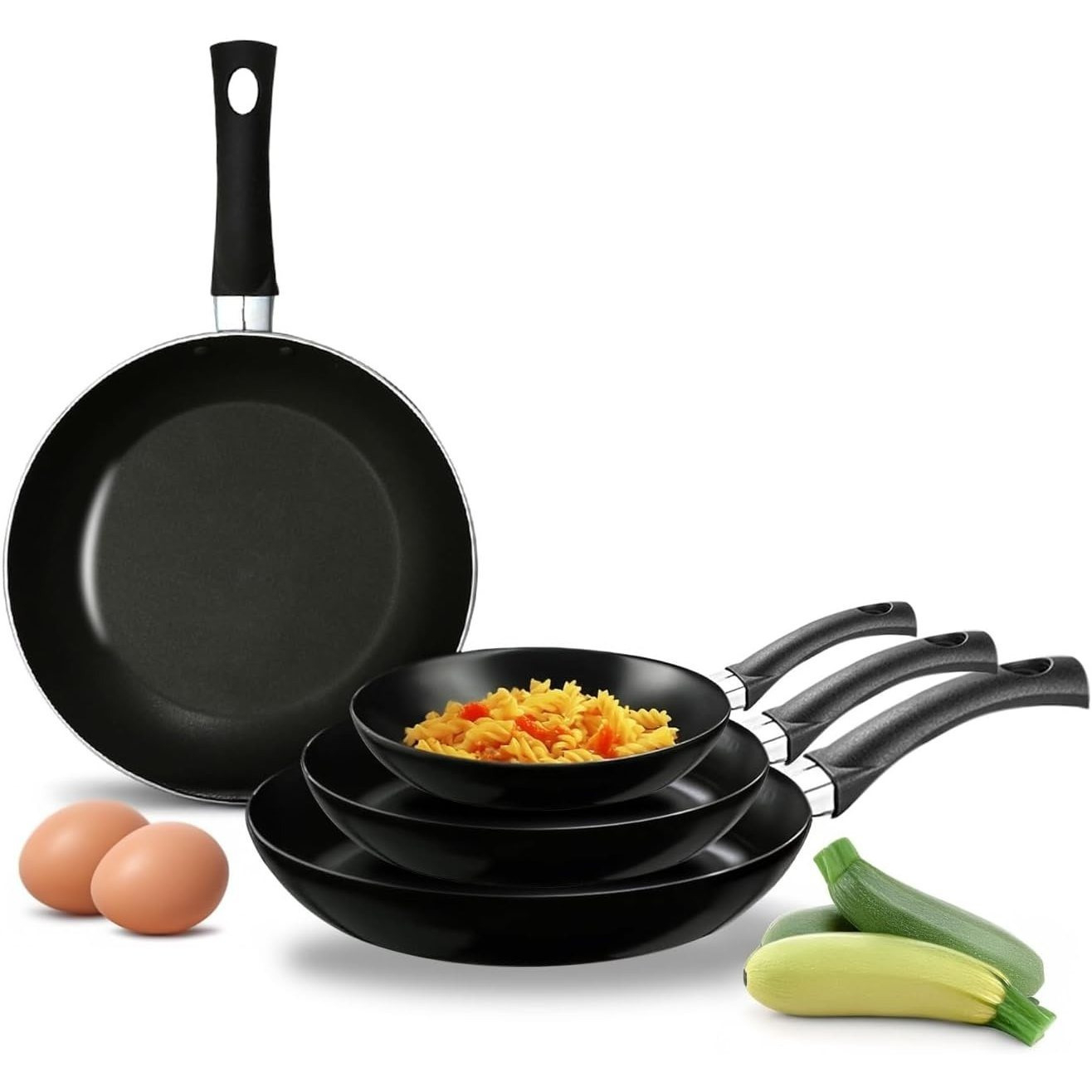 TEMU Set 4 Padelle Antiaderenti con Ergonomico